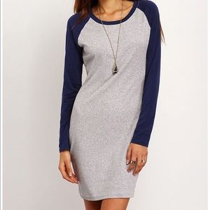 Jersey Body Con Dress M NavyBlue/Gray